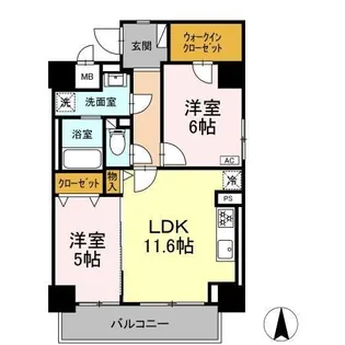 トンシェトア【9階】の間取り