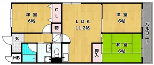 ラフィネ津田【1階】の間取り