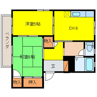 グランディールJ2【2階】の間取り