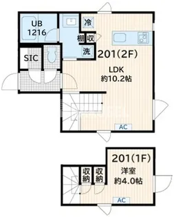 Fullea奥沢【2階】の間取り