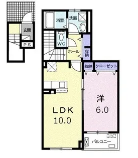 オランジュ・ウエスト【2階】の間取り