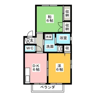 エレガンス美土原【2階】の間取り