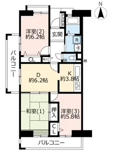 URサンヴァリエ日吉【7階】の間取り