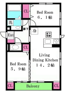 セジュール青葉【1階】の間取り