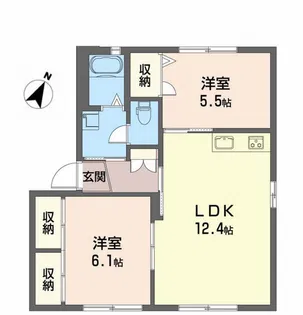シャーメゾン万富 C棟【1階】の間取り
