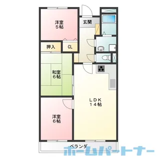 アクティ川島【6階】の間取り