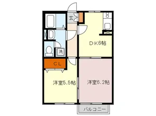 メイプル三苫【1階】の間取り