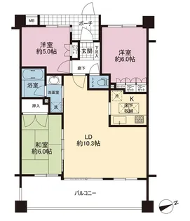 パークフロンテージ港南台【6階】の間取り