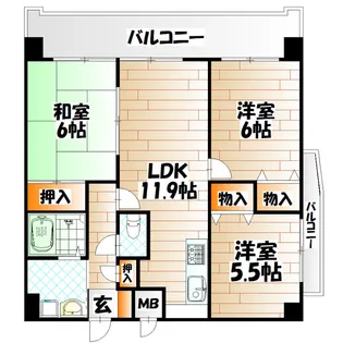 FARO戸畑駅前マンション【12階】の間取り