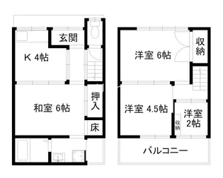 京都府京都市右京区太秦安井春日町【一戸建】の間取り