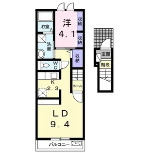 福島県郡山市大槻町字小山田【アパート】の間取り