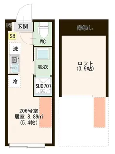 Haleoli Aoto【2階】の間取り