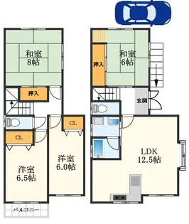 大阪府高槻市日吉台七番町【一戸建】の間取り