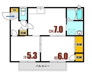 メゾンドポール【2階】の間取り