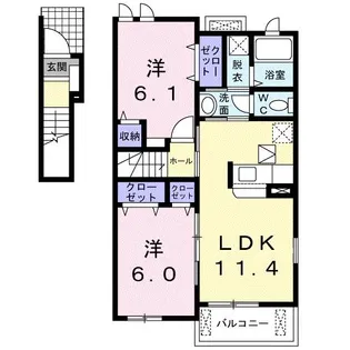 愛知県蒲郡市豊岡町白山【アパート】の間取り