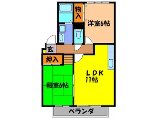 クレール花屋敷【1階】の間取り