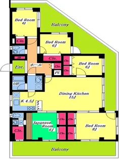 ルミナス南台【2階】の間取り