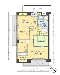 神奈川県横浜市中区山田町【マンション】の間取り