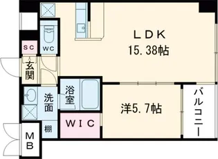 プレジオ長田【9階】の間取り