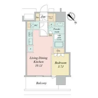 1LDKの間取り画像