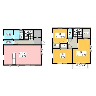 栃木県宇都宮市中今泉1【一戸建】の間取り