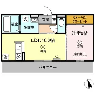 2LDKの間取り画像
