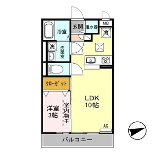 新潟県新潟市東区新松崎2【アパート】の間取り