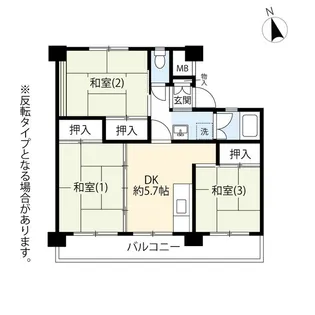 UR国立富士見台【4階】の間取り