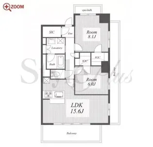 ロイヤルパークスERささしま【15階】の間取り