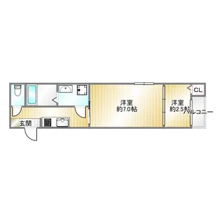 1LDKの間取り画像