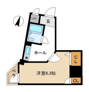 アソシエ横浜【5階】の間取り