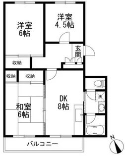 神奈川県川崎市高津区梶ケ谷2【マンション】の間取り