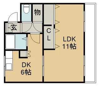 テレパレス東仙台【1階】の間取り