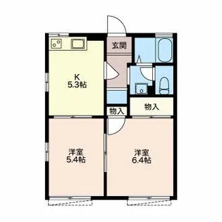 フローラルアベニューB【1階】の間取り