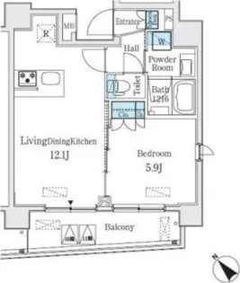 コージーコート島津山【10階】の間取り
