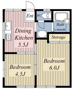 第二田中荘【2階】の間取り