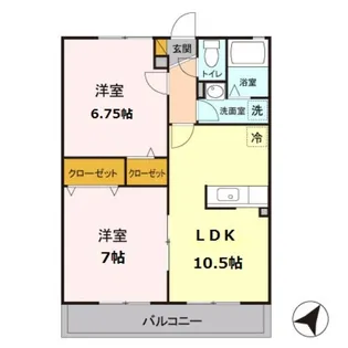 サニーフラットカワベ【2階】の間取り