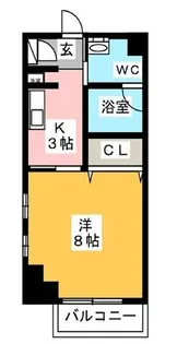 リヴェール麻布十番【8階】の間取り