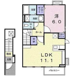 1LDKの間取り画像