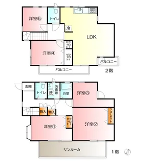 神奈川県横浜市戸塚区上倉田町【一戸建】の間取り