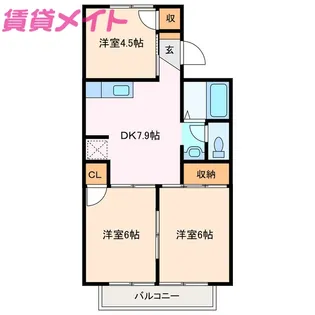 セジュール和田【2階】の間取り