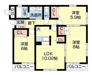 SOLEIL SANNO【1階】の間取り