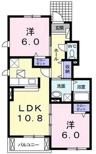 ソレイユ野津田【1階】の間取り