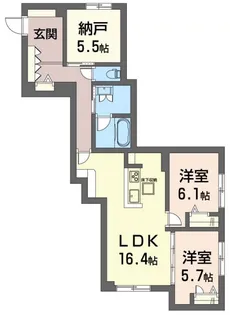 アコルデ弥勒寺 新築積水ハウスオートロックマンション!【1階】の間取り