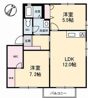 クレール山ノ代 B棟【2階】の間取り
