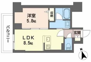 サザンクレストなんば南【3階】の間取り