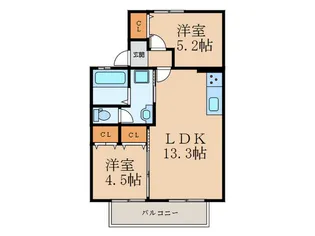 セジュール宮川【2階】の間取り
