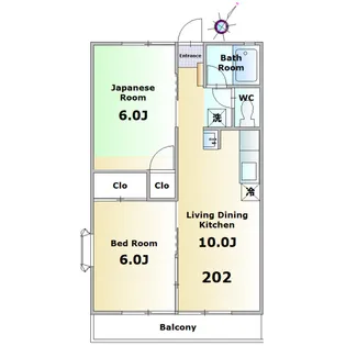 シティハイム 汐見【2階】の間取り