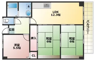 LIBERTYひかり【3階】の間取り