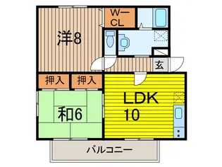 クレセント【2階】の間取り